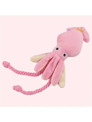 1pc Octopus Design Pet Grinding Teeth Squeaky Plush Toy, Durable Chew Toy For Dog Interactive Supply