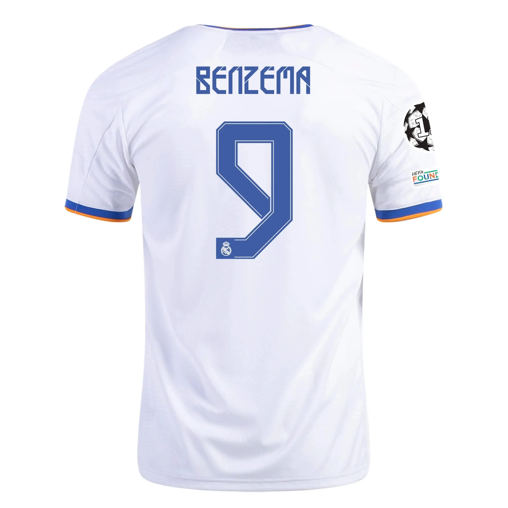 2021/22 Karim Benzema #9 Real Madrid Home Jersey Official Nameset