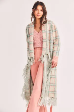 Avie Plaid Duster - Magnolia Pink Plaid