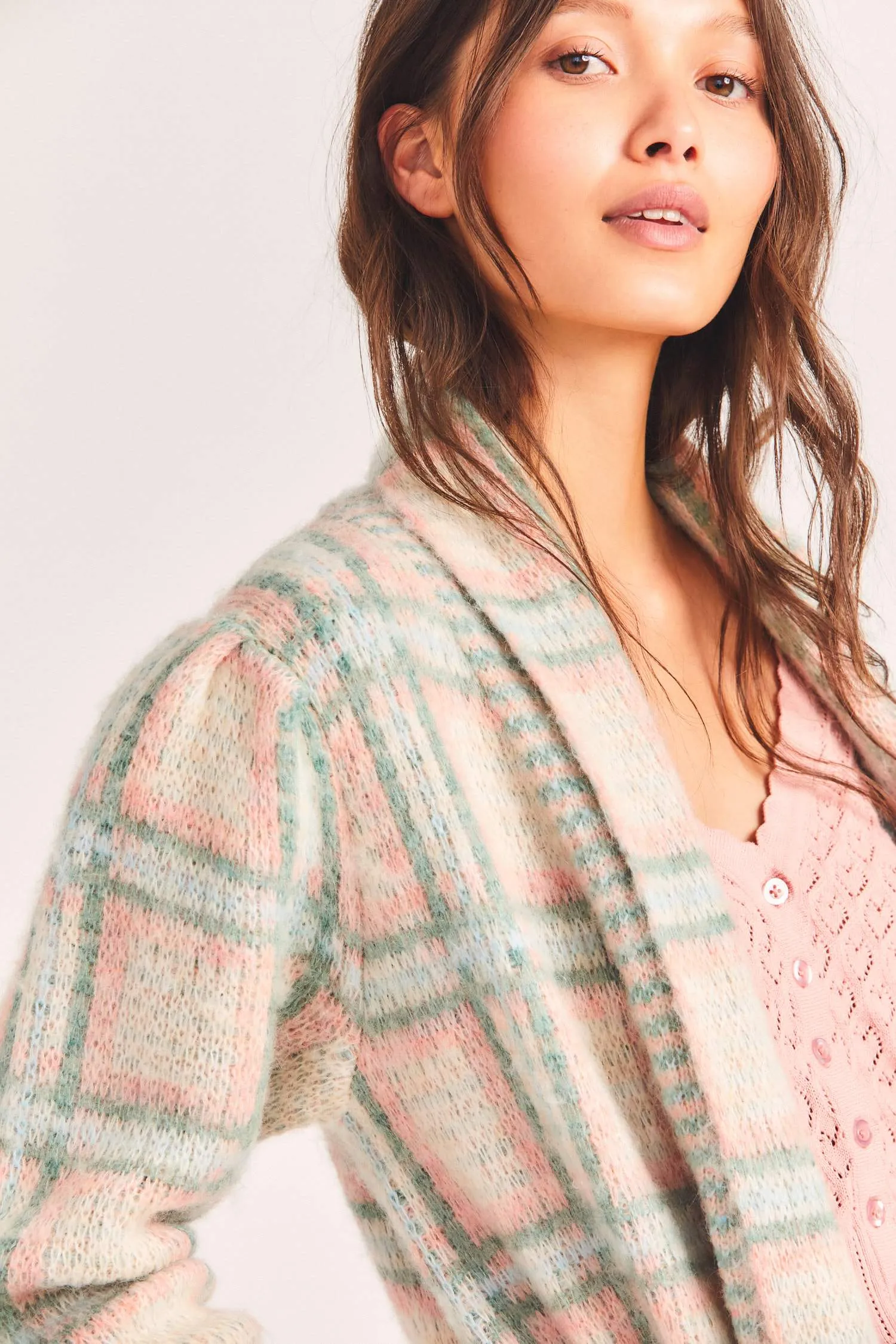 Avie Plaid Duster - Magnolia Pink Plaid