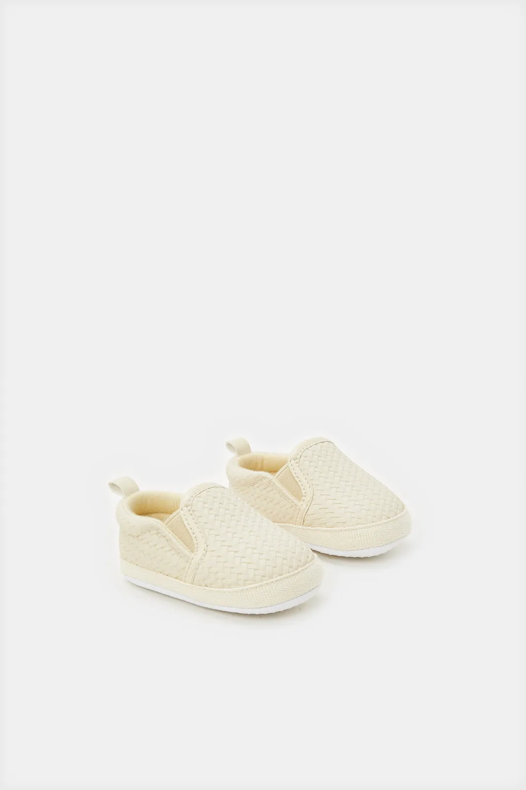 Baby Beige Slip on Pram Shoe