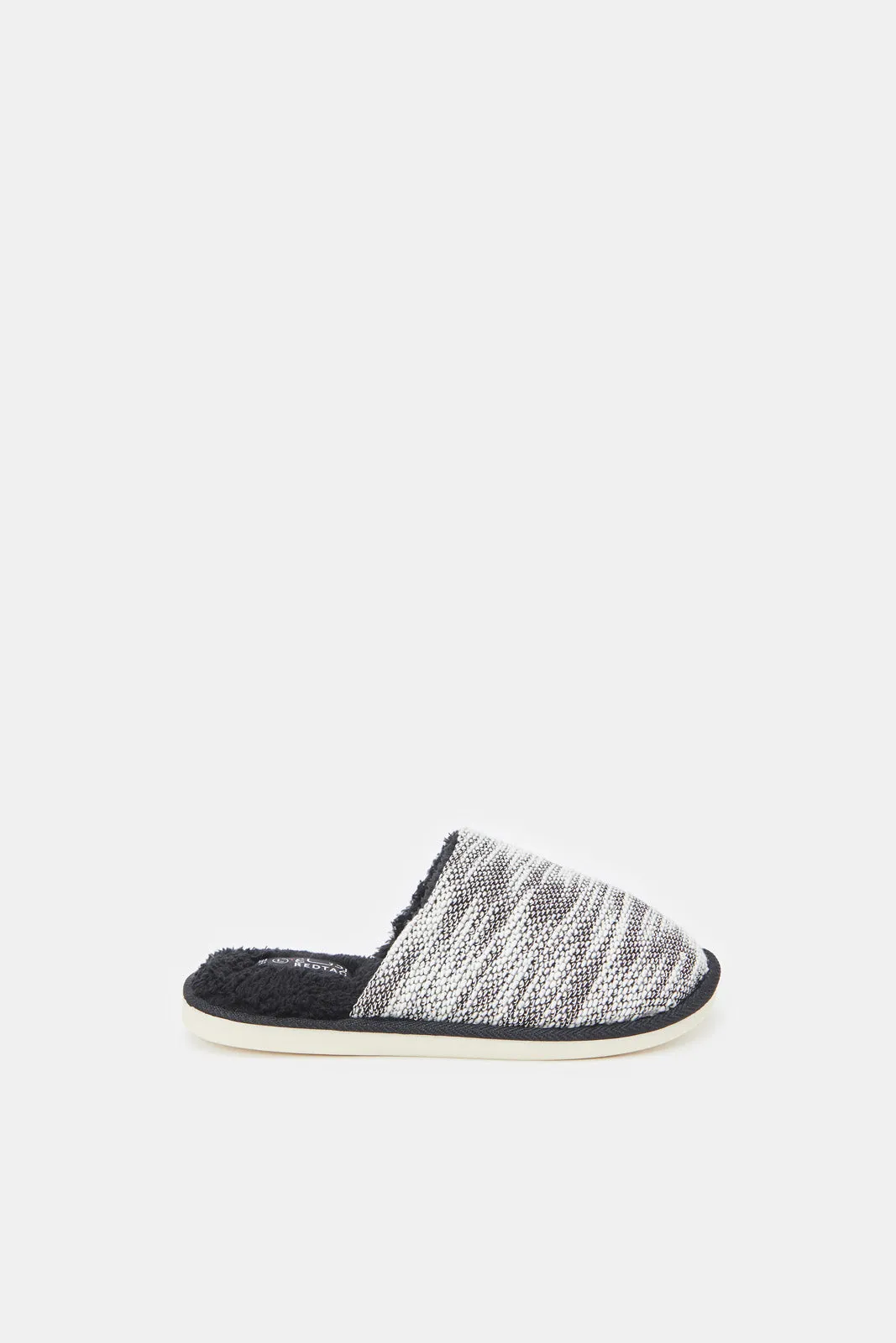 Boys Grey Textured Mule Slipper