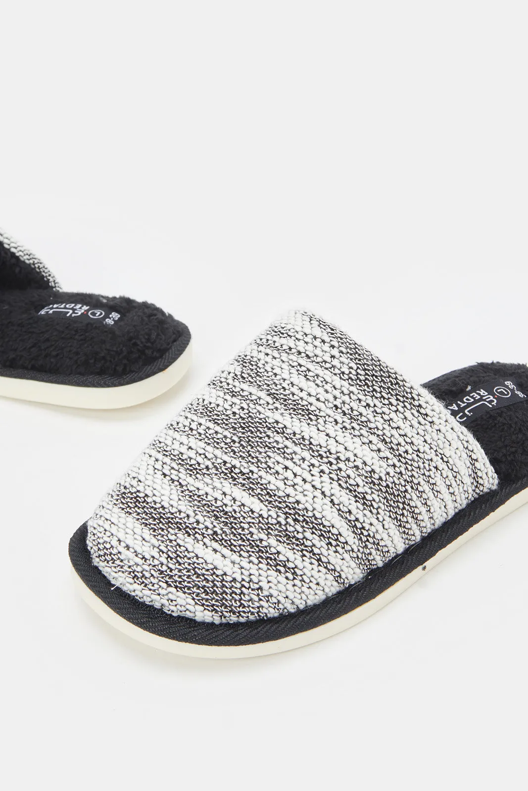 Boys Grey Textured Mule Slipper