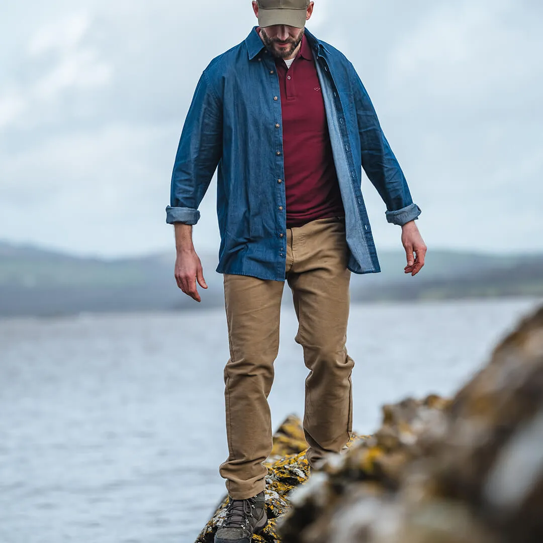 Carrick Stretch Technical Moleskin Jeans - Dried Moss by Hoggs of Fife