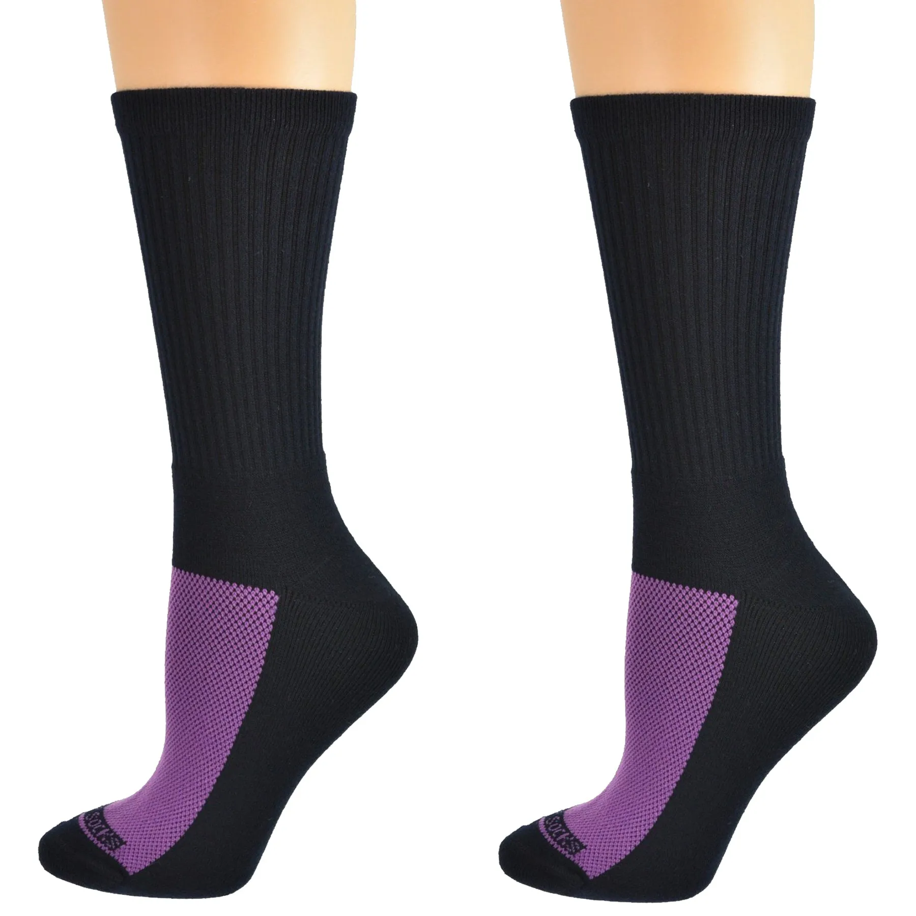 Cotton Athletic Crew Cushioned 2 Pair Pack Performance Socks