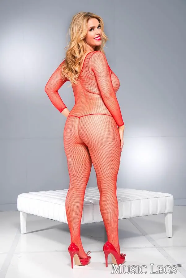 Criss Cross Fishnet Crotchless Bodystocking