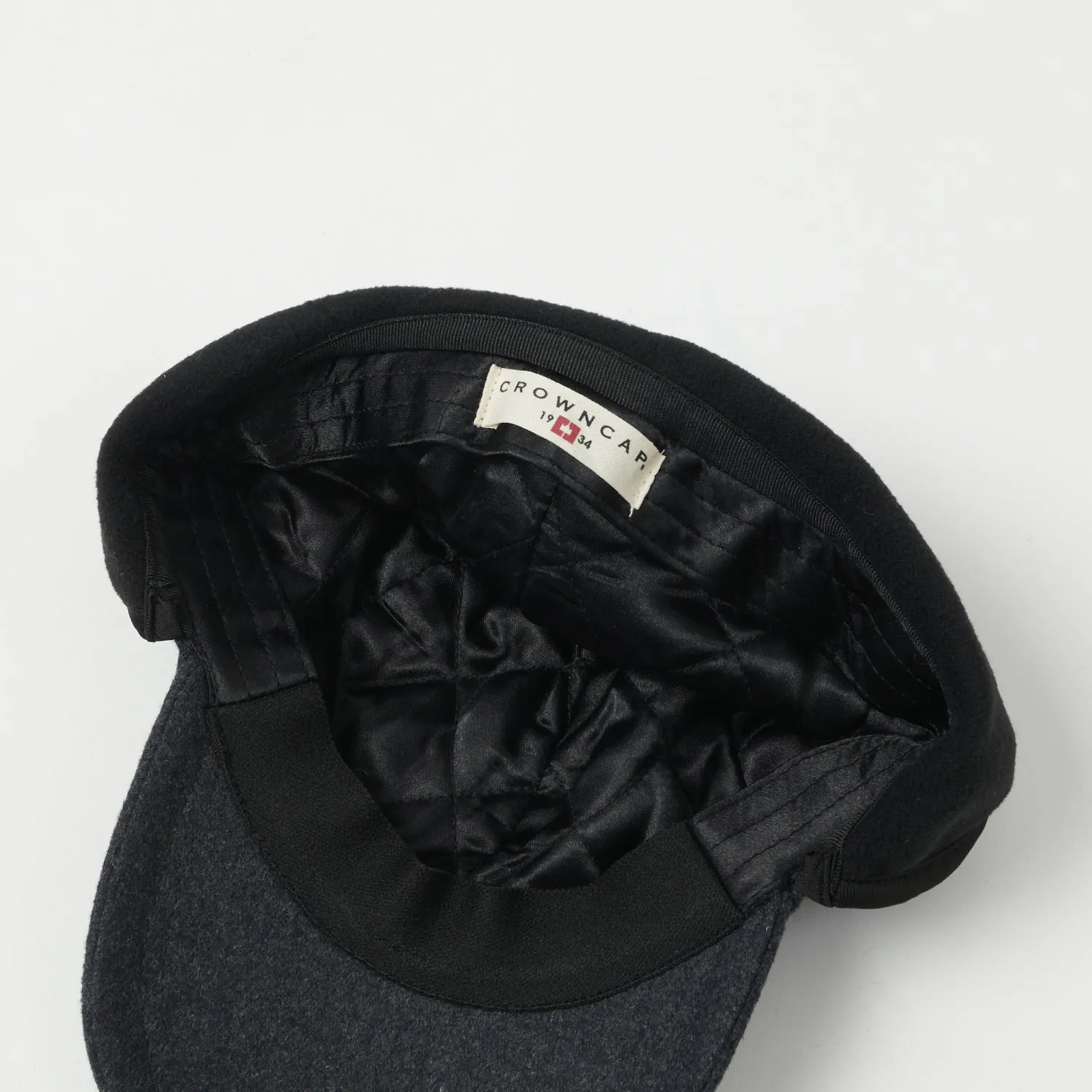 Crown Cap 6 Panel Melton Cap - Charcoal