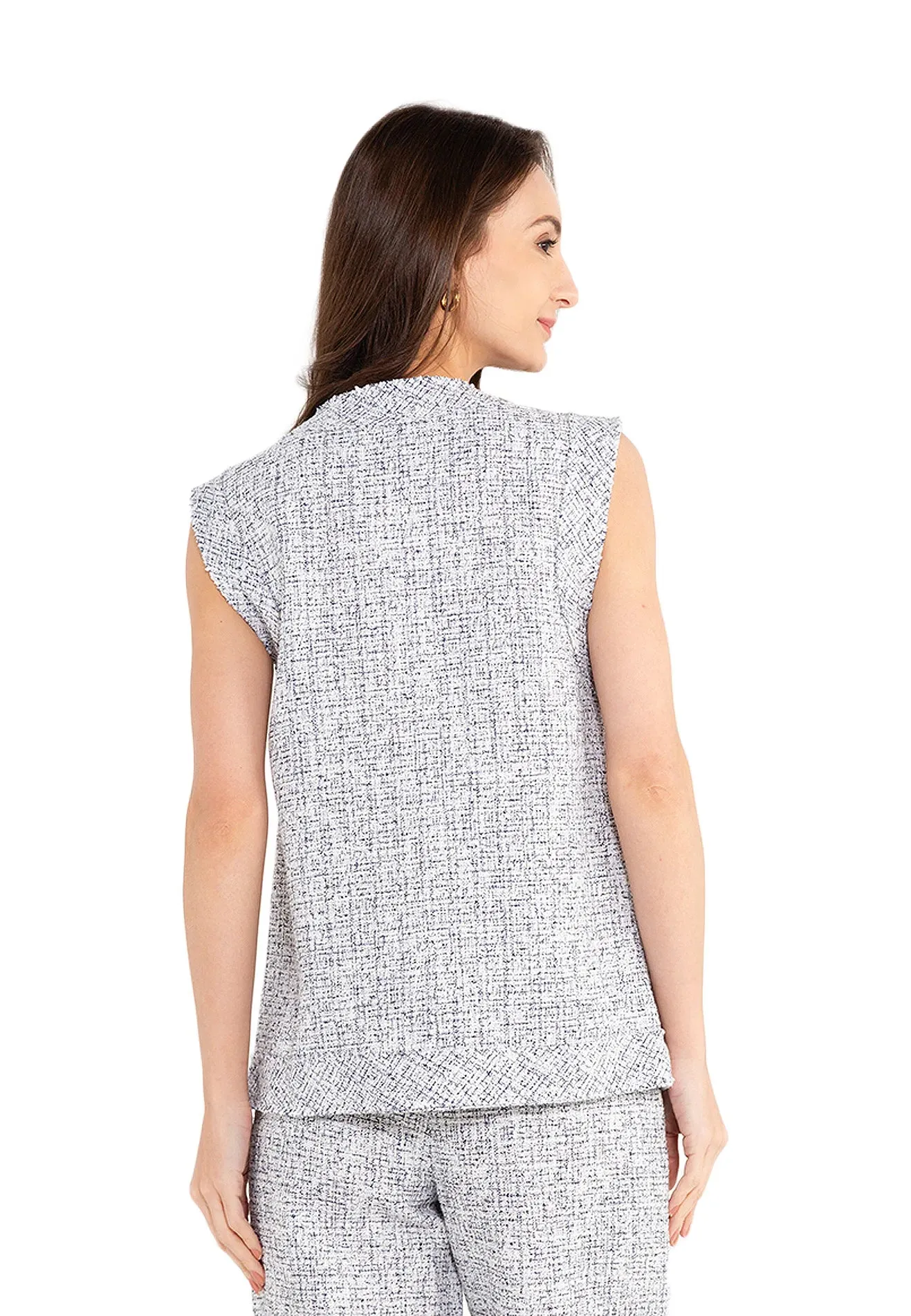 ELLE Apparel Sleeveless Tweed Vest