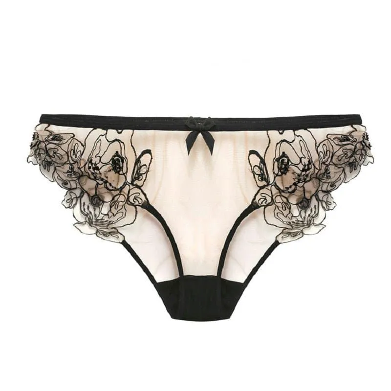 Embroidered Bra and Pantie Set - Comfortable and Sophisticated Lingerie Set