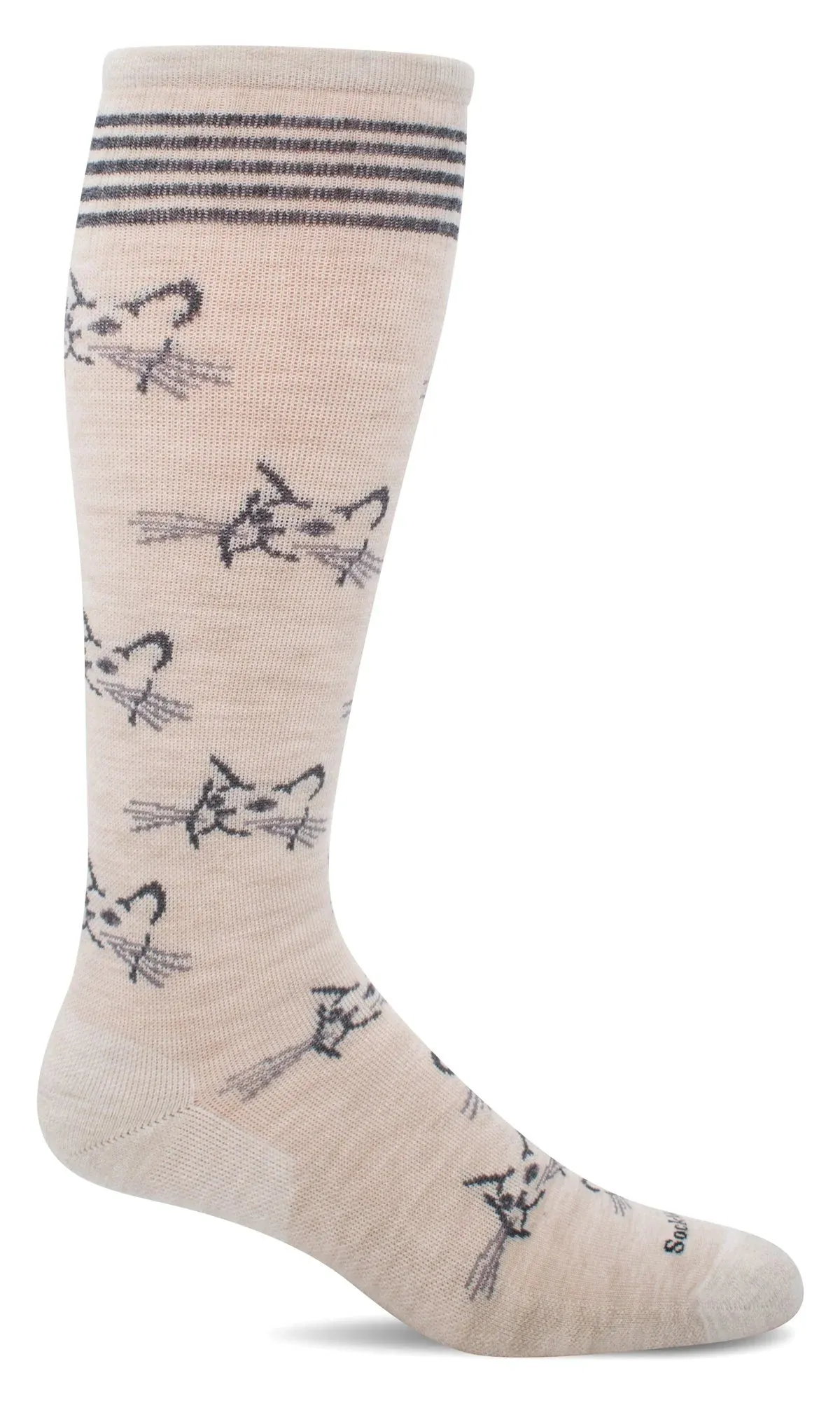 Feline Fancy Moderate Graduated Compression Socks in Barley