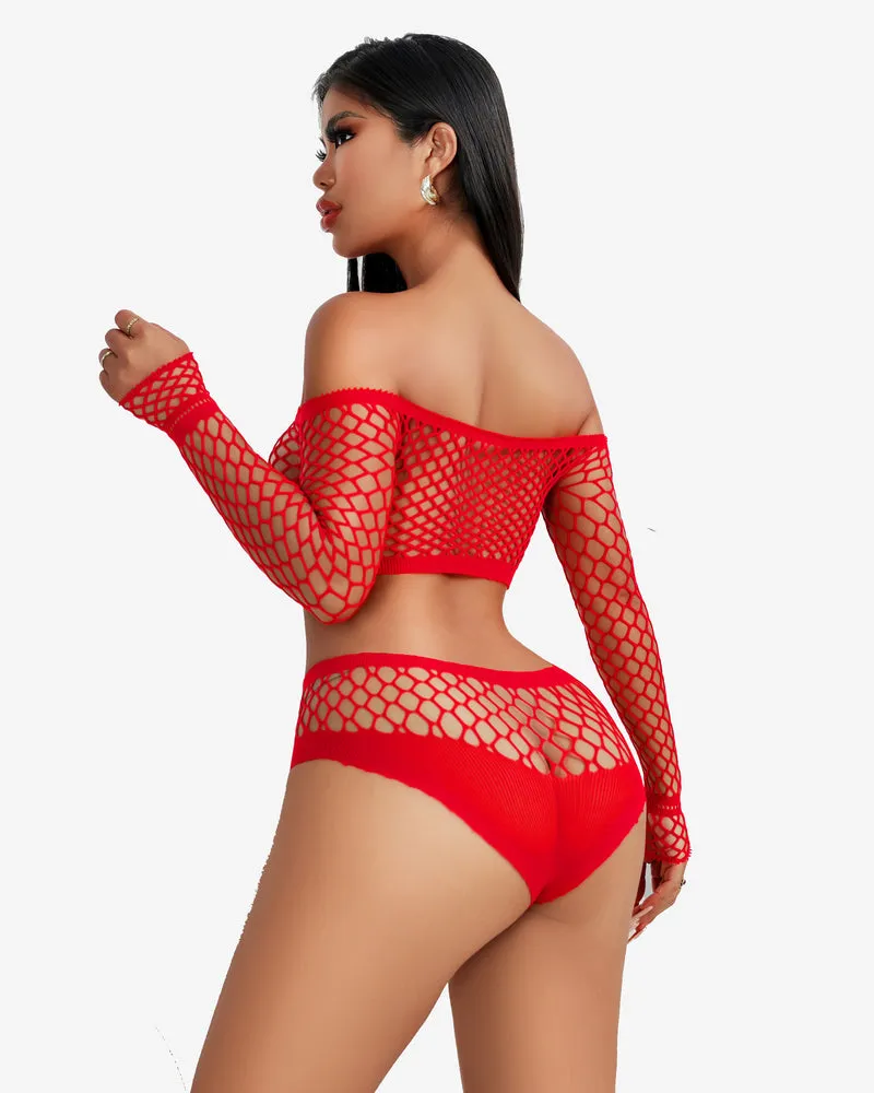 Fishnet Mesh 2 Piece Lingerie Set