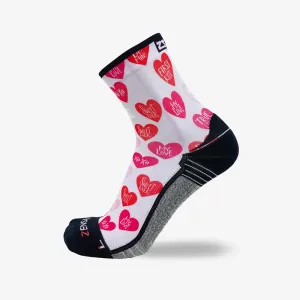 Heart Phrases Socks (Mini-Crew)