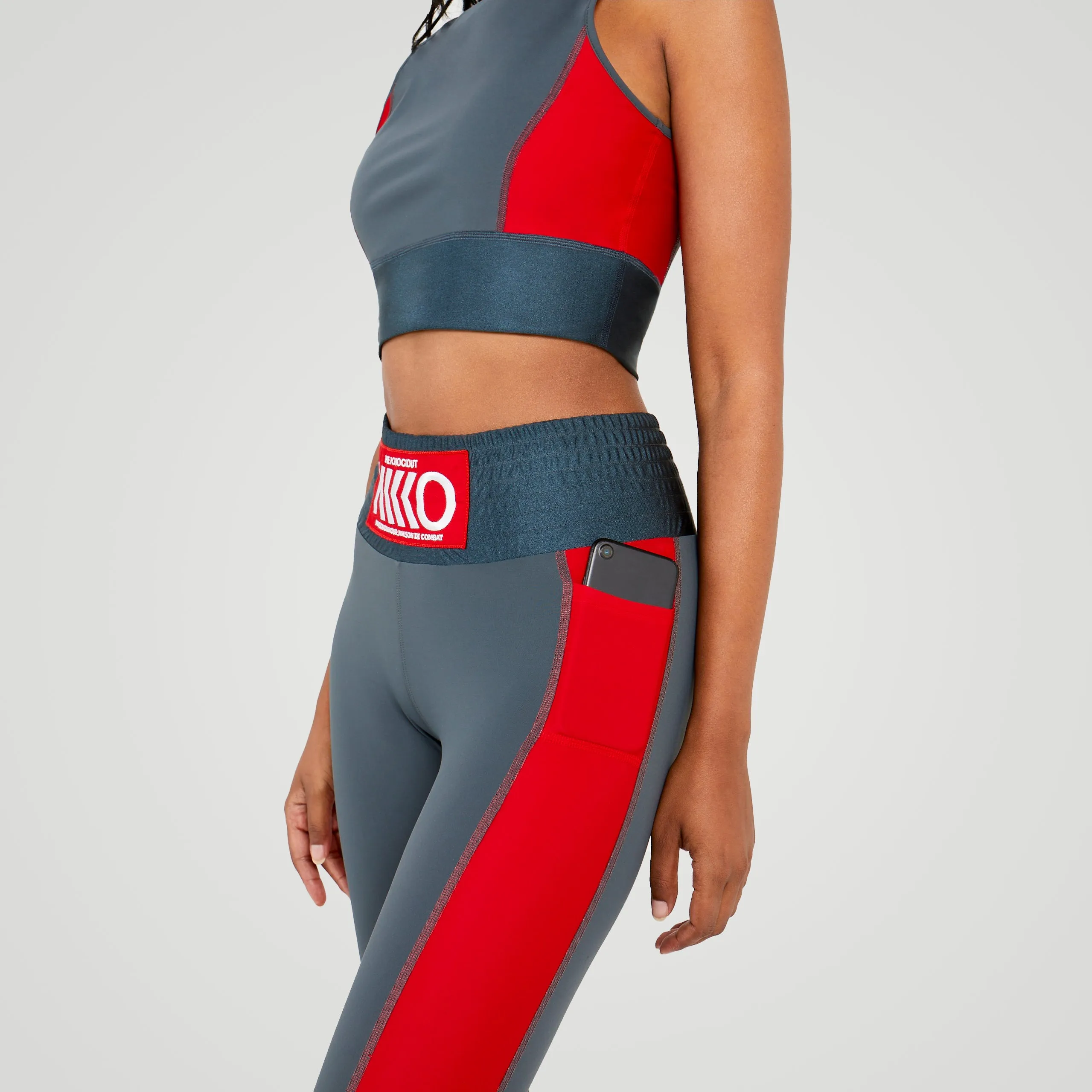 Kick-in Leggings in Grey & Red