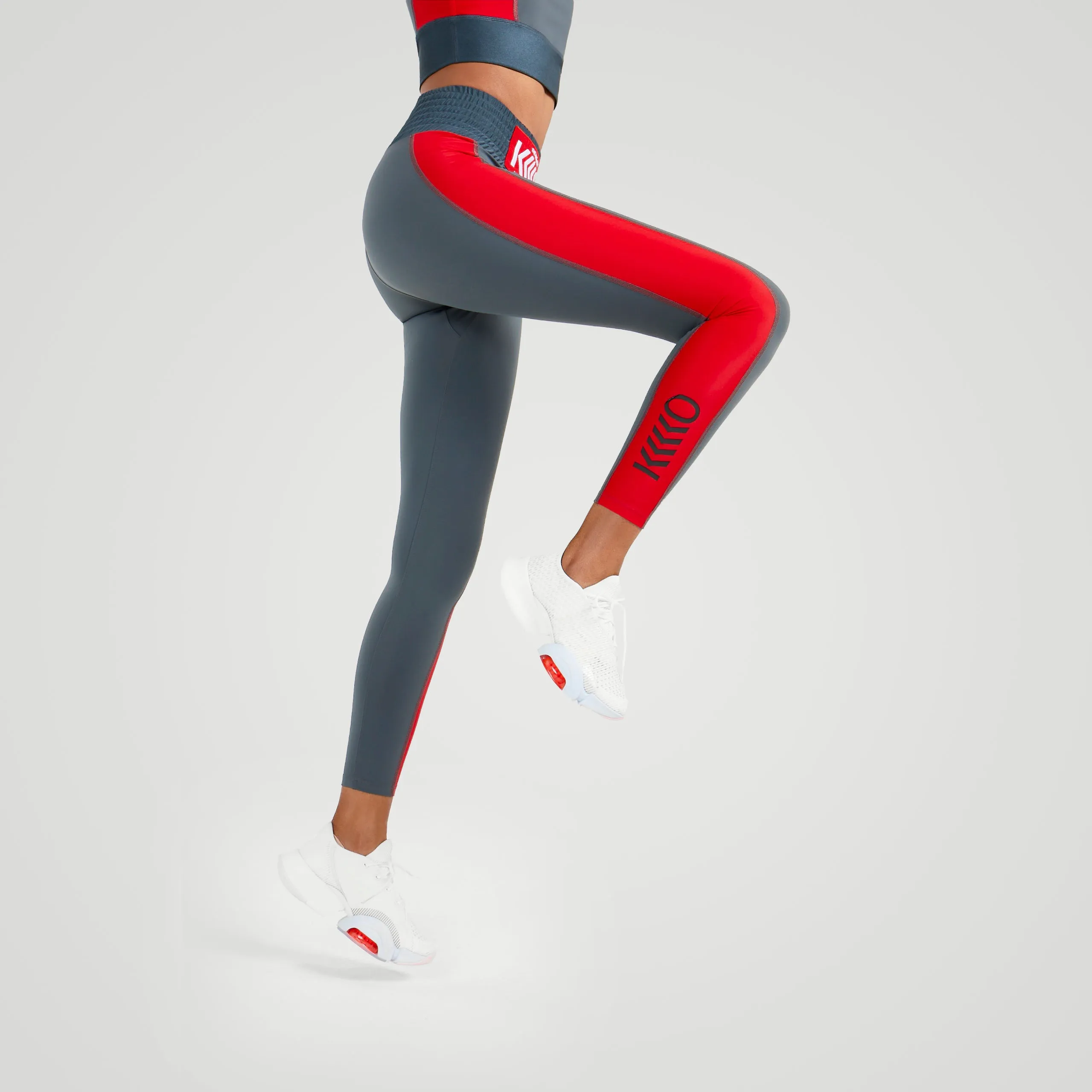 Kick-in Leggings in Grey & Red