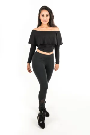 Long Sleeve Ruffled Crop Top (310AW)