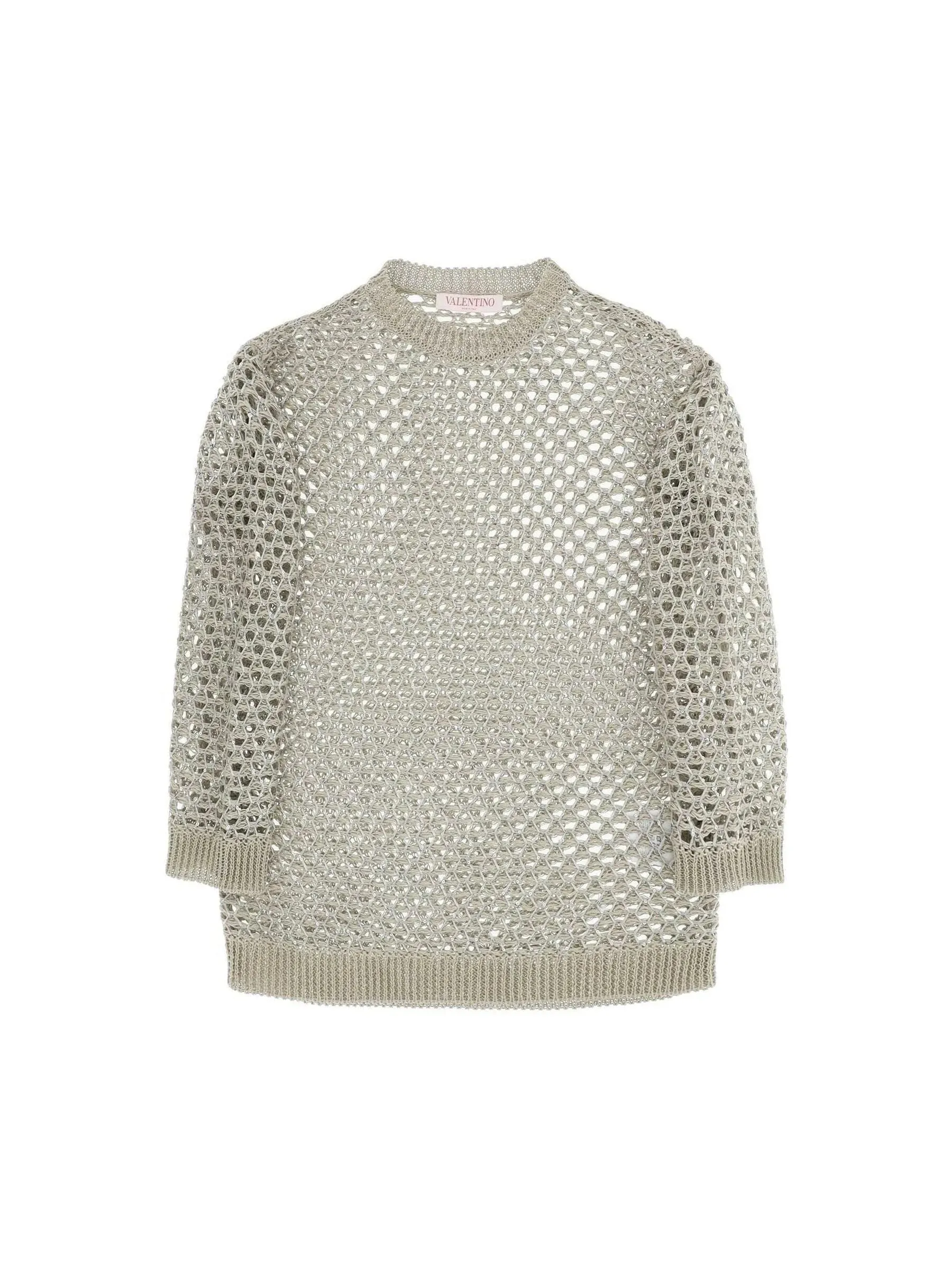 Lurex Mesh Open Knit Sweater