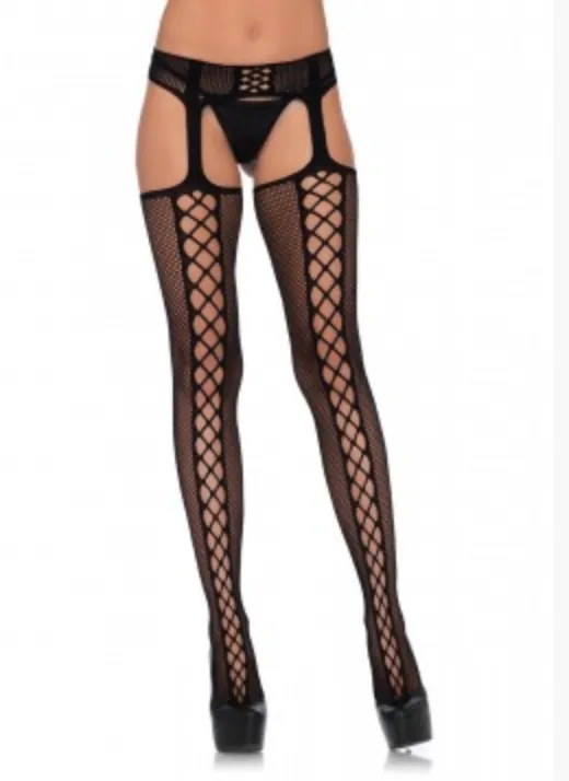 Maci Stockings with Garter Belt - O/S  (Black)