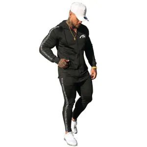 Mans Casual Fashion Sportswear Suit Gym Fitness Tracksuit Hoodies  Long Sleeve