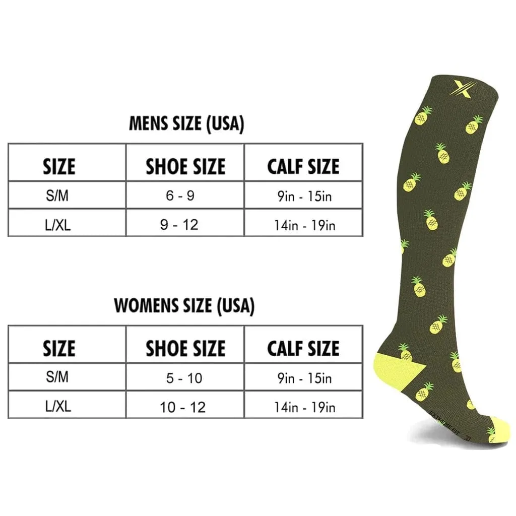 Mismatched: Pineapple Squad Compression Socks