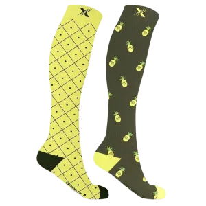 Mismatched: Pineapple Squad Compression Socks