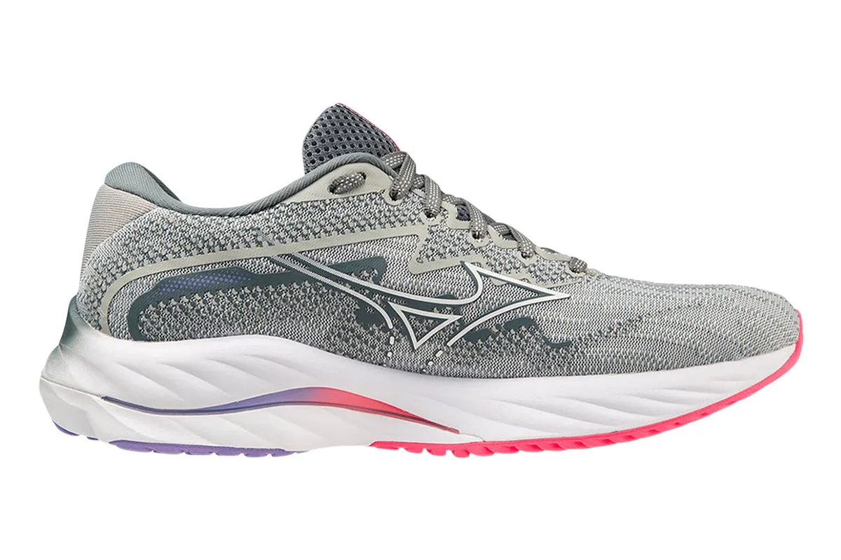 Mizuno Wave Rider 27 B Pearl Blue/White/High-Vis Pink Womens