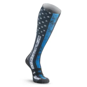 MudGear Custom First Responder Blue Line Compression Sock (1 pair)