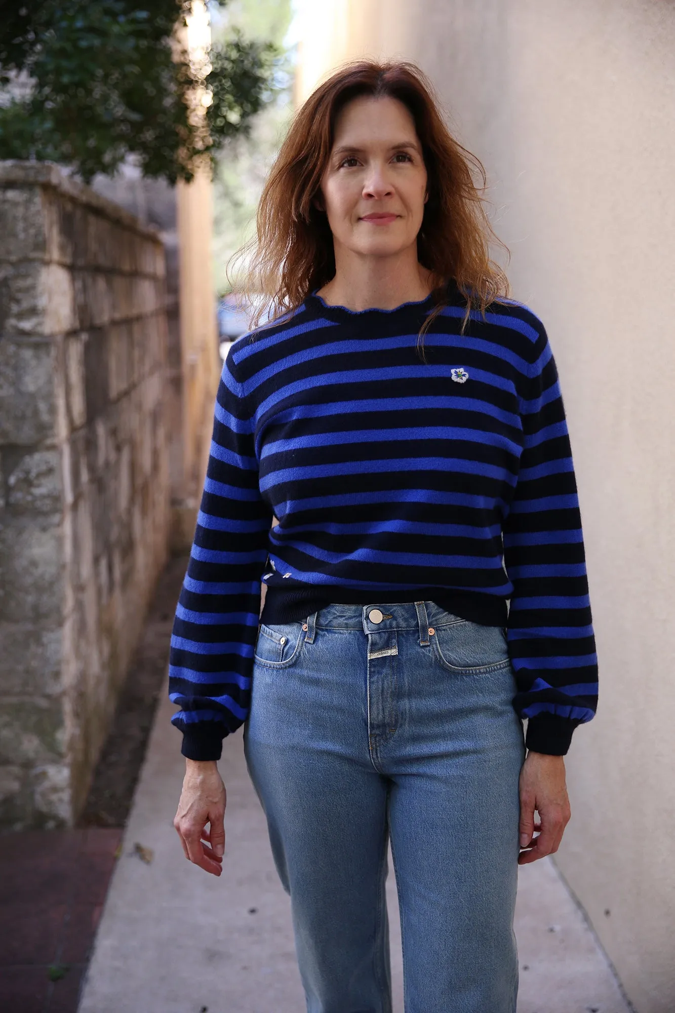 Ryann Sweater Navy Blue Stripe