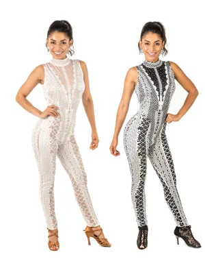 Sleeveless Rhinestone Embellished Bodysuit (590AW)