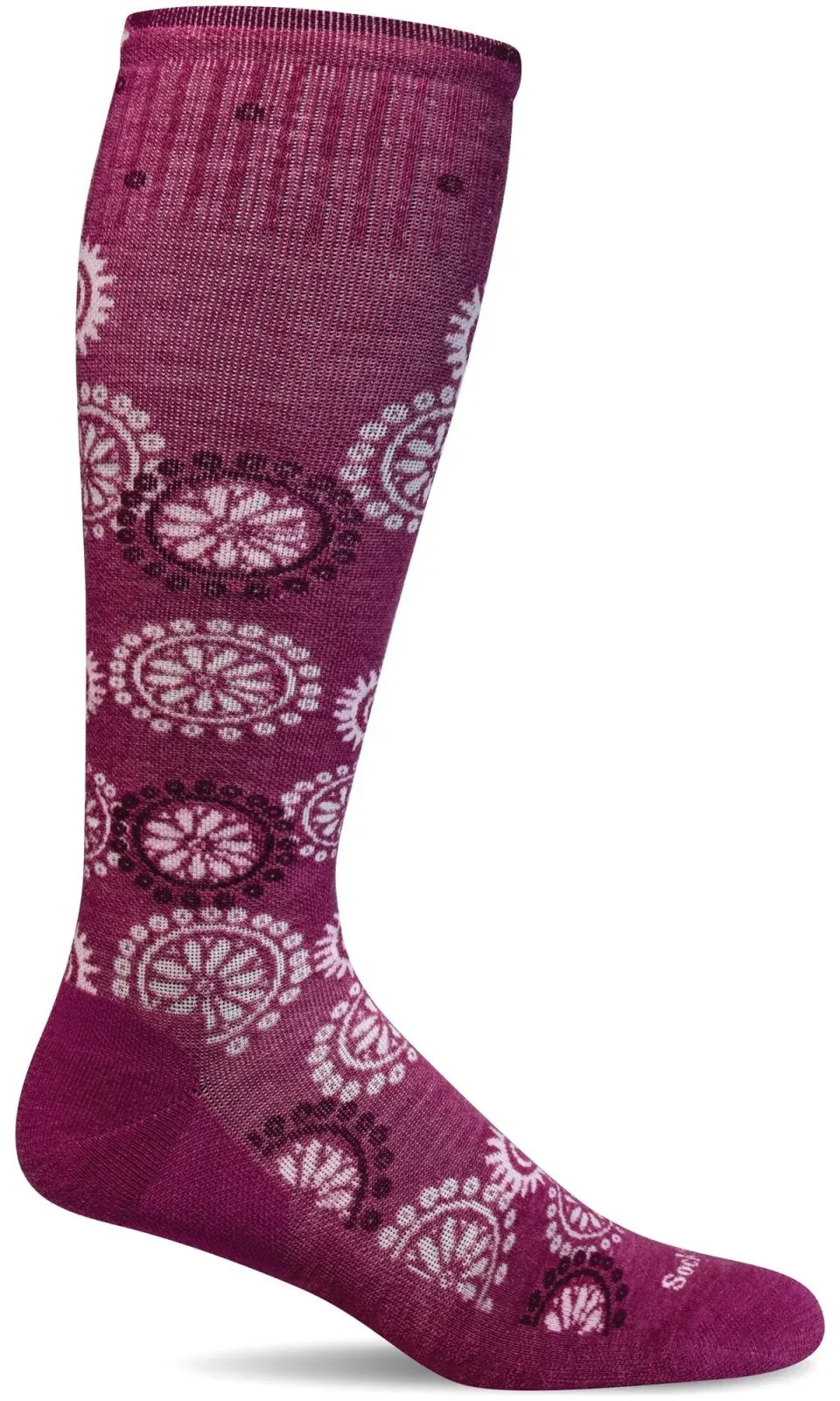 SOCKWELL BLOCK PRINT - MODERATE COMPRESSION SOCKS - BERRY - SW157W530