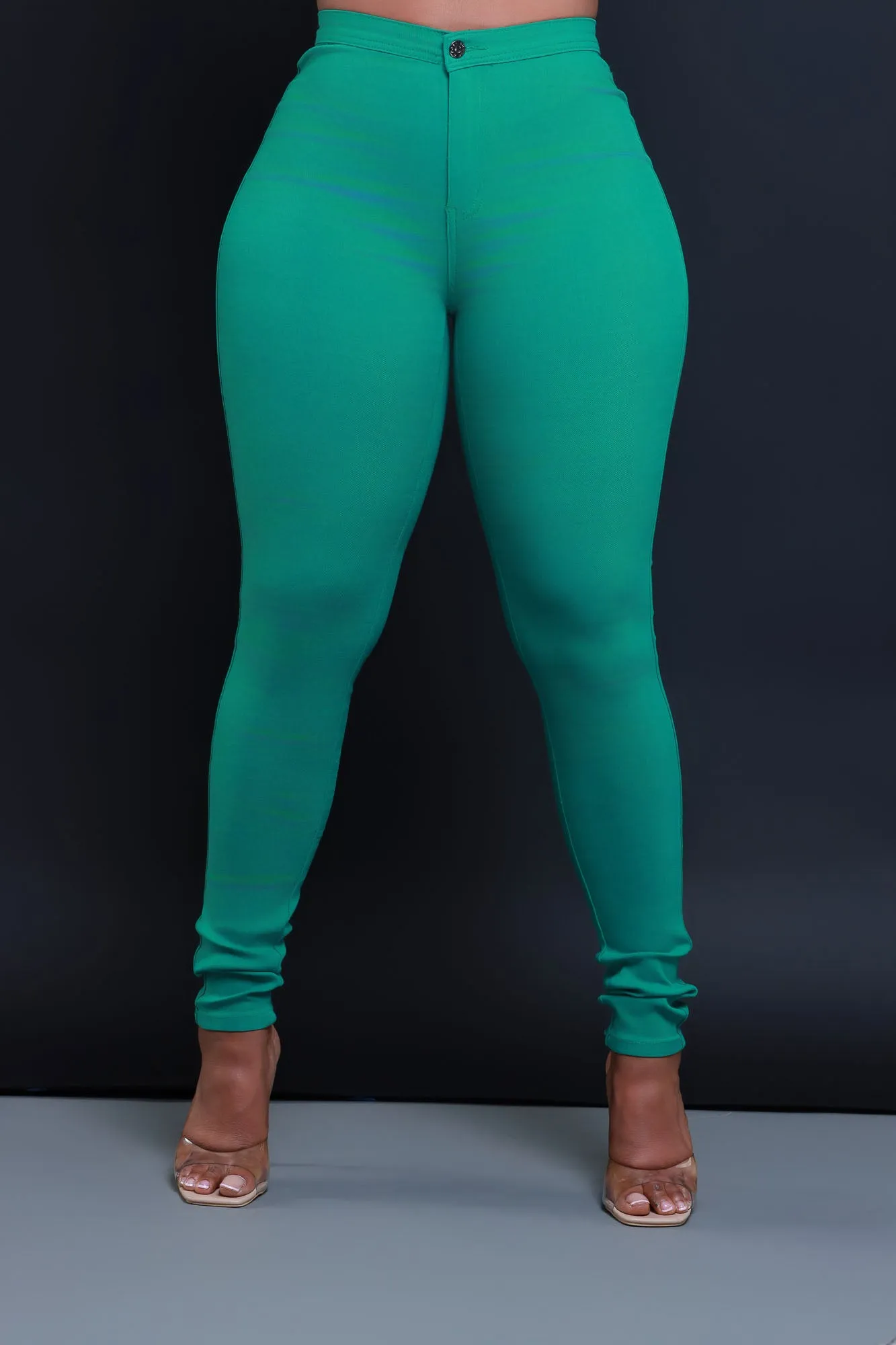 Super Swank High Waist Stretchy Jeans - Jade