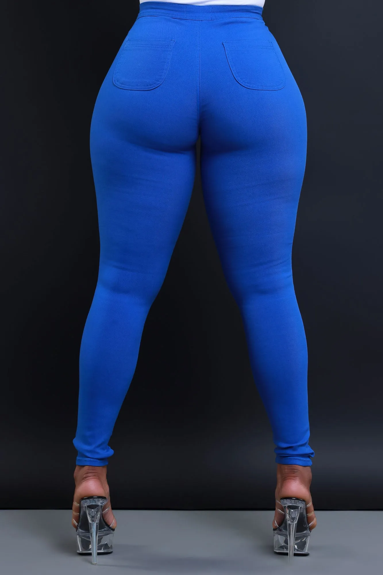 Super Swank High Waist Stretchy Jeans - Royal Blue