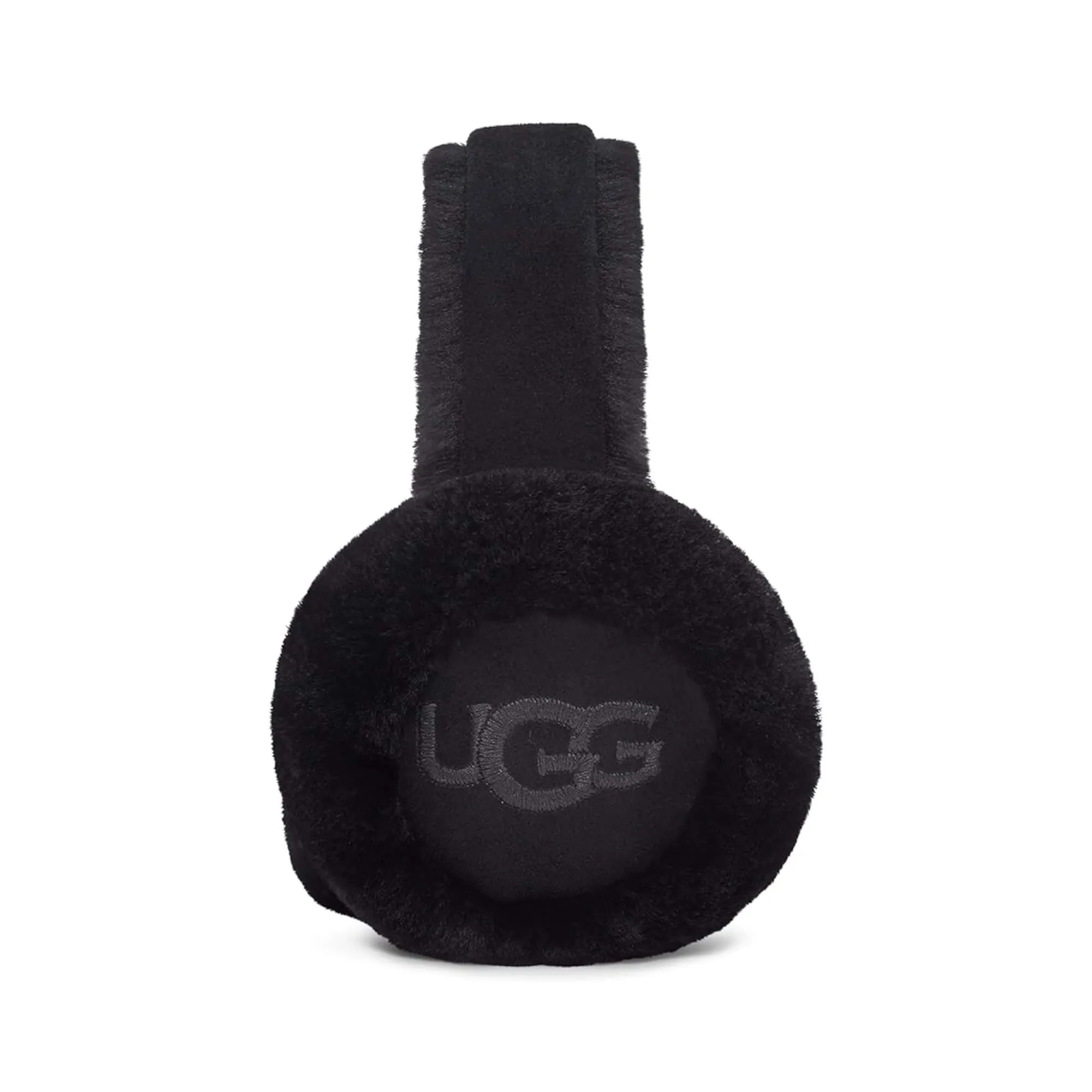 UGG Womens Sheepskin Embroidery Earmuff Black