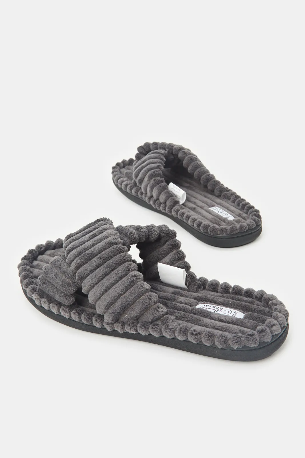 Women Charcoal Cross Over Slipper